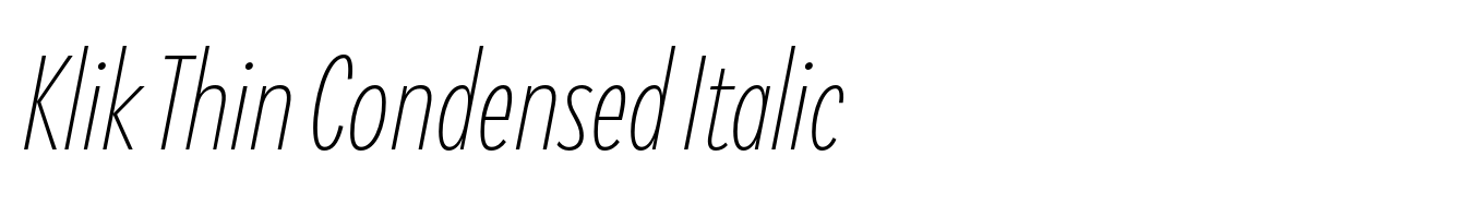 Klik Thin Condensed Italic